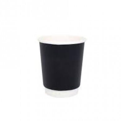 Ποτήρι Χάρτινο Μιας Χρήσης 2wall(διπλο τοίχωμα) 8oz kraft-μαύρο-λευκό