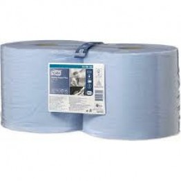 Tork Wiping Paper Plus Combiroll Blue/White(Μήκος ρολού 255m - Φύλλο 24x34cm - 750 φύλλα/ρολό - 2 ρολά/κιβ)